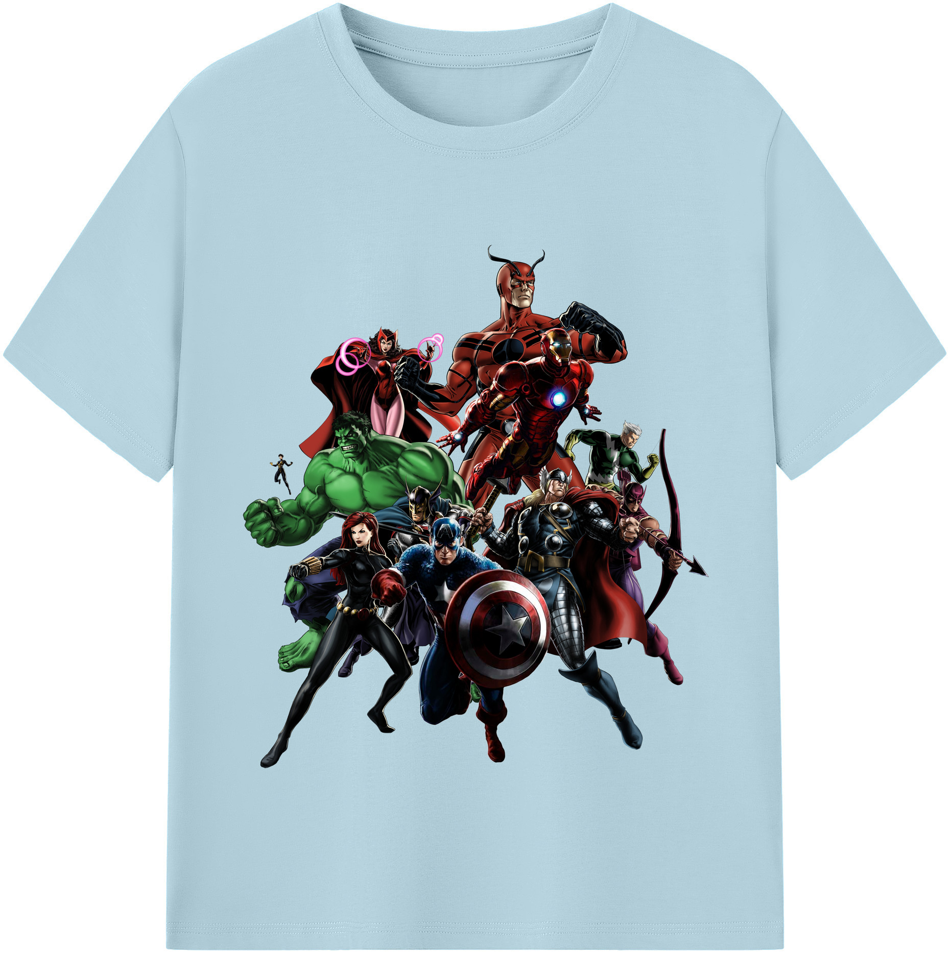 （画像用） アベンジャーズ The Avengers 綿100％半袖Tシャツ（フロントプリント）
